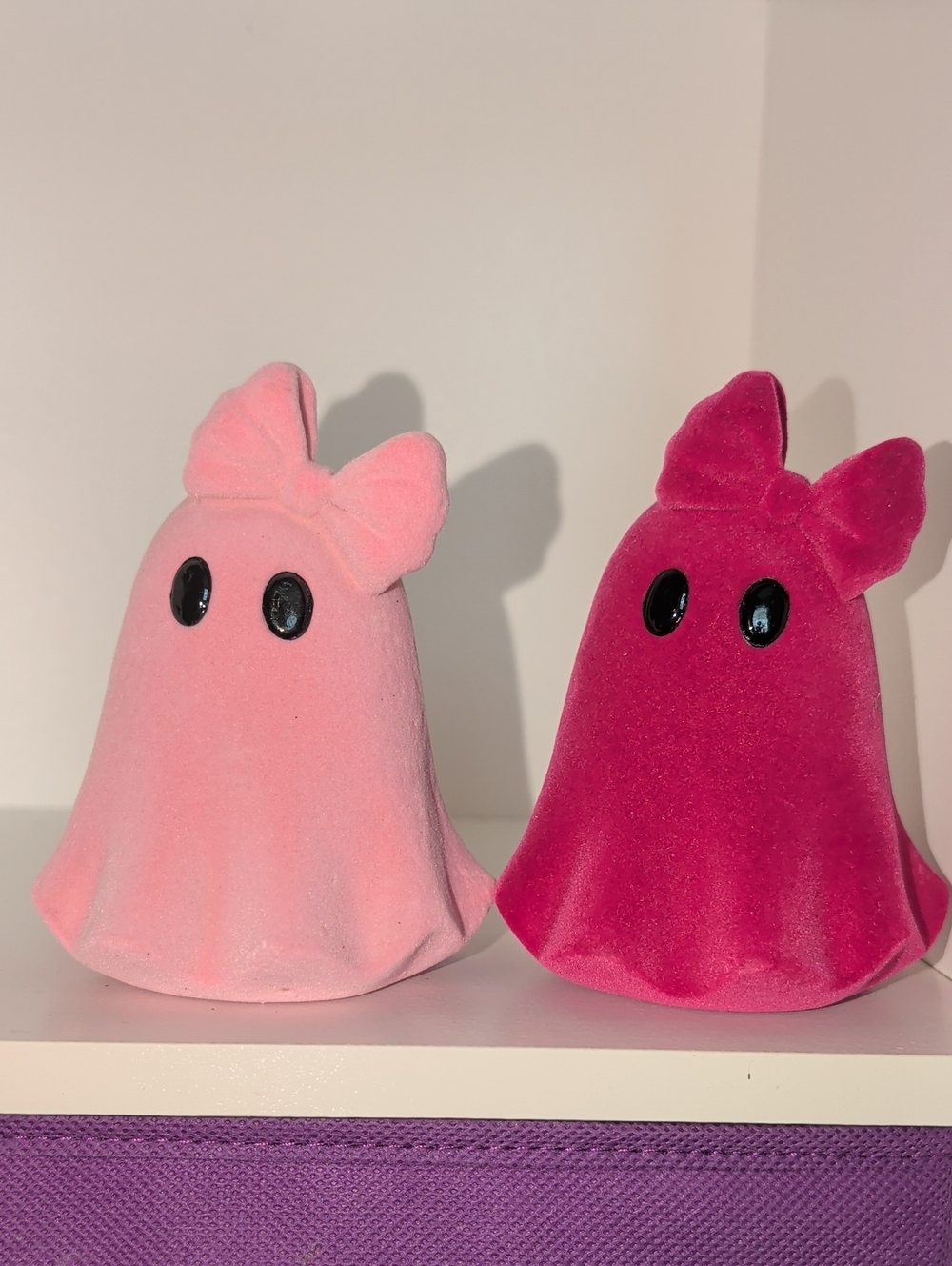 Cute Velvet Ghost Plush Duo - Light Pink & Hot Pink